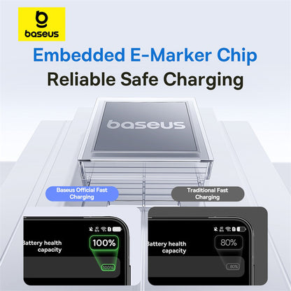 Cabo de Dados e Carregamento USB-A - USB-C Baseus Display 2, 100W, 1m, Roxo P10382701511-00