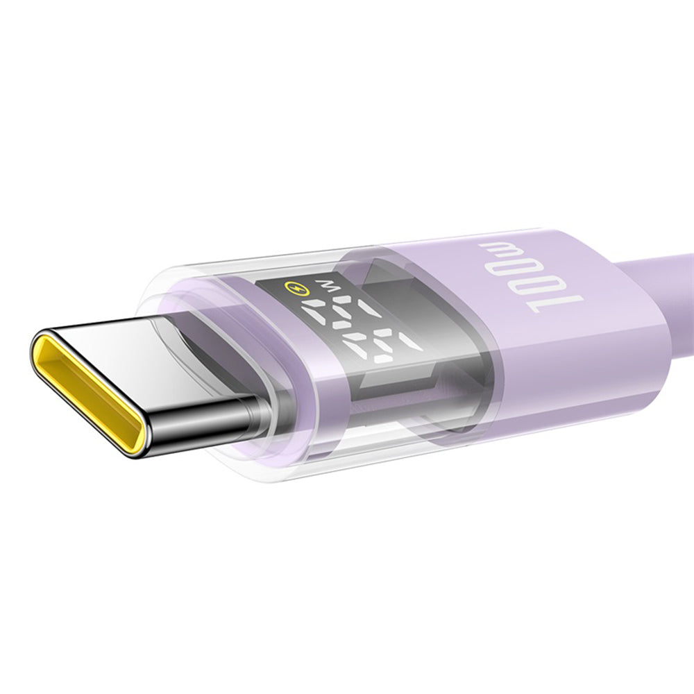 Cabo de Dados e Carregamento USB-A - USB-C Baseus Display 2, 100W, 2m, Roxo P10382701511-01