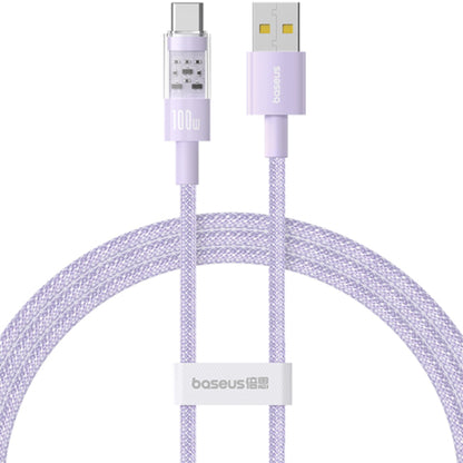 Cabo de Dados e Carregamento USB-A - USB-C Baseus Gem, 100W, 2m, Roxo P10373002511-01
