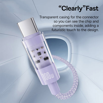 Cabo de Dados e Carregamento USB-A - USB-C Baseus Gem, 100W, 2m, Roxo P10373002511-01