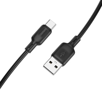 USB-A to USB-C Data and Charging Cable Borofone BX113 Lenny, 18W, 1m, Black