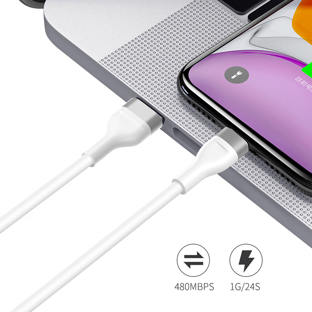 Cabo de Dados e Carregamento USB-A - USB-C Lito LD02C, 18W, 1.2m, Branco