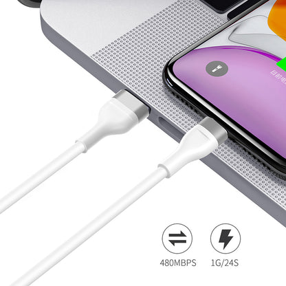 Cabo de Dados e Carregamento USB-A - USB-C Lito LD02C, 18W, 1.2m, Branco