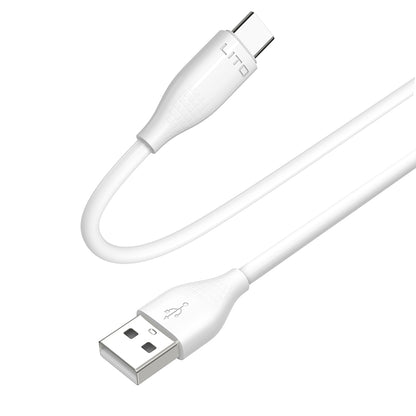 Cabo de Dados e Carregamento USB-A - USB-C Lito LD03T, 18W, 1m, Branco