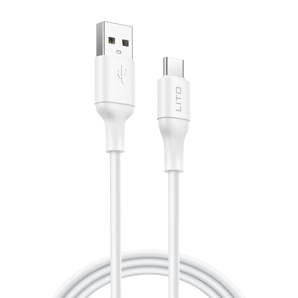 Cabo de Dados e Carregamento USB-A - USB-C Lito LD06T, 18W, 1m, Branco