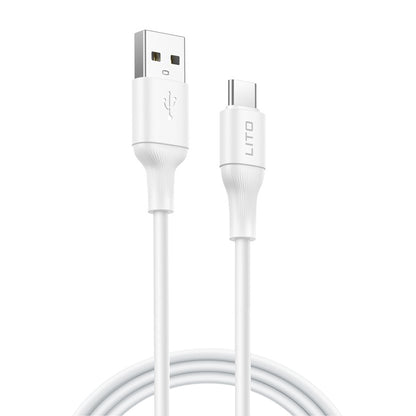 Cabo de Dados e Carregamento USB-A - USB-C Lito LD06T, 18W, 1m, Branco