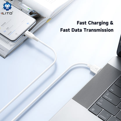 Cabo de Dados e Carregamento USB-A - USB-C Lito LD06T, 18W, 1m, Branco