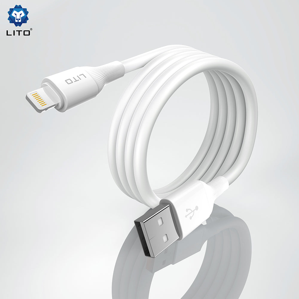 Cabo de Dados e Carregamento USB-A - USB-C Lito LD06T, 18W, 1m, Branco