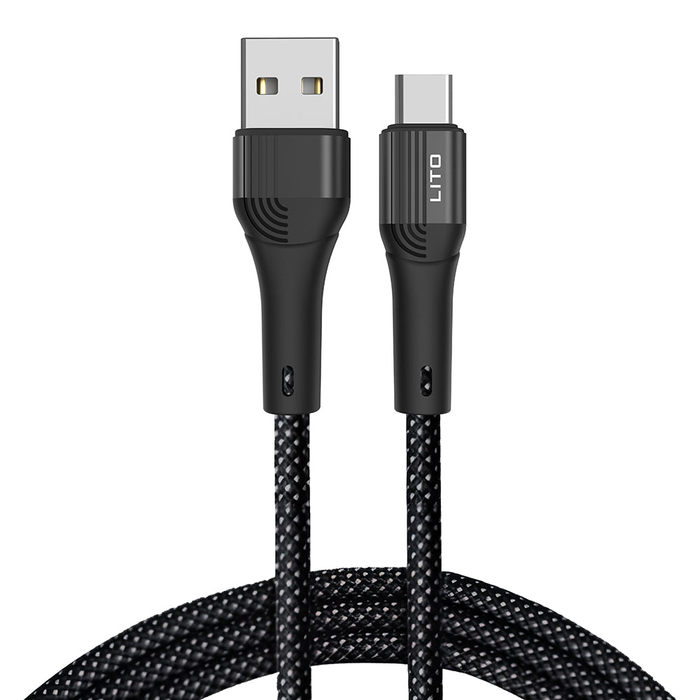 Cabo de Dados e Carregamento USB-A - USB-C Lito LD14, 60W, 1m, Preto
