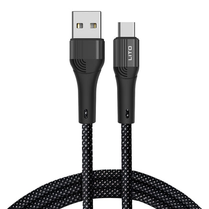 Cabo de Dados e Carregamento USB-A - USB-C Lito LD14, 60W, 1m, Preto