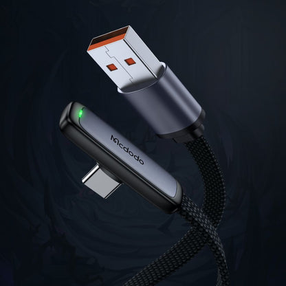 USB-A to USB-C McDodo CA-3340 Angled Data and Charging Cable, 100W, 1.2m, Black