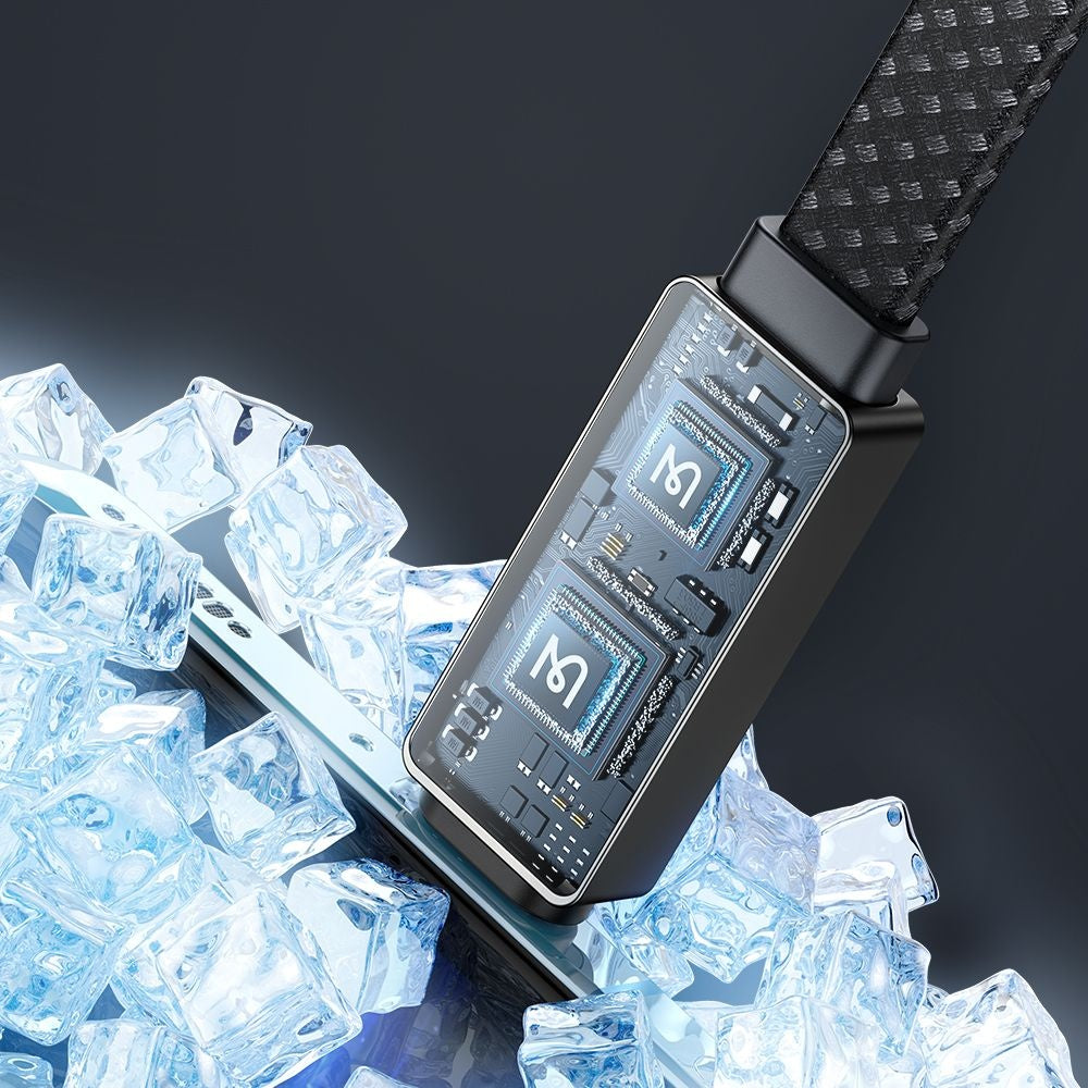 Cabo de Dados e Carregamento USB-A - USB-C McDodo CA-4980 Rythm Display, 100W, 1.2m, Preto