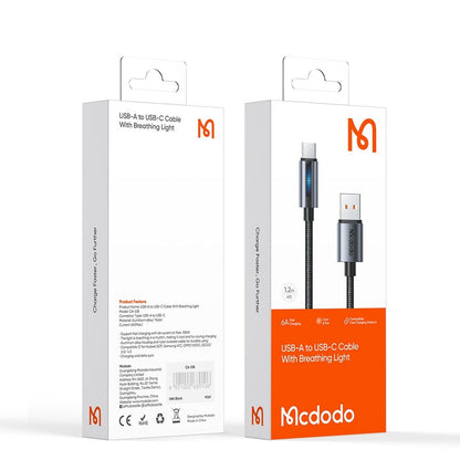 Cabo de Dados e Carregamento USB-A - USB-C McDodo CA-5180, 100W, 1.2m, Preto