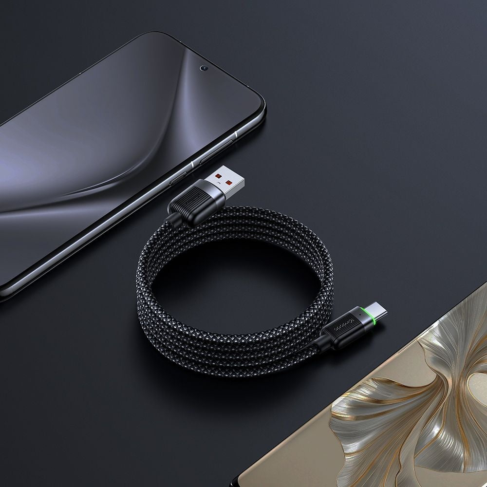 Cabo de Dados e Carregamento USB-A - USB-C McDodo CA-5650 Self Winding, 66W, 1.2m, Preto