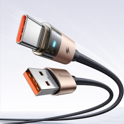Cabo de Dados e Carregamento USB-A - USB-C McDodo CA-6891, 66W, 1.2m, Dourado