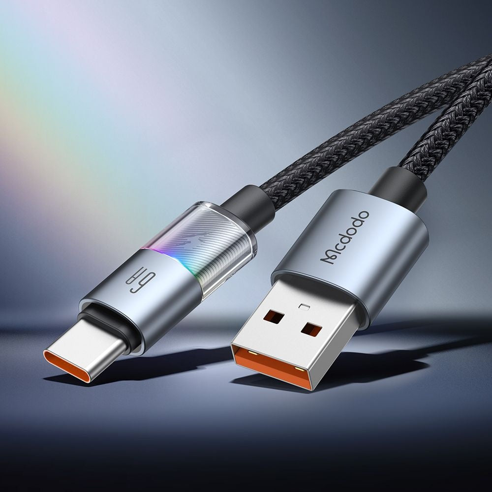 Cabo de Dados e Carregamento USB-A - USB-C McDodo CA-8180 Colorful, 66W, 1.2m, Preto