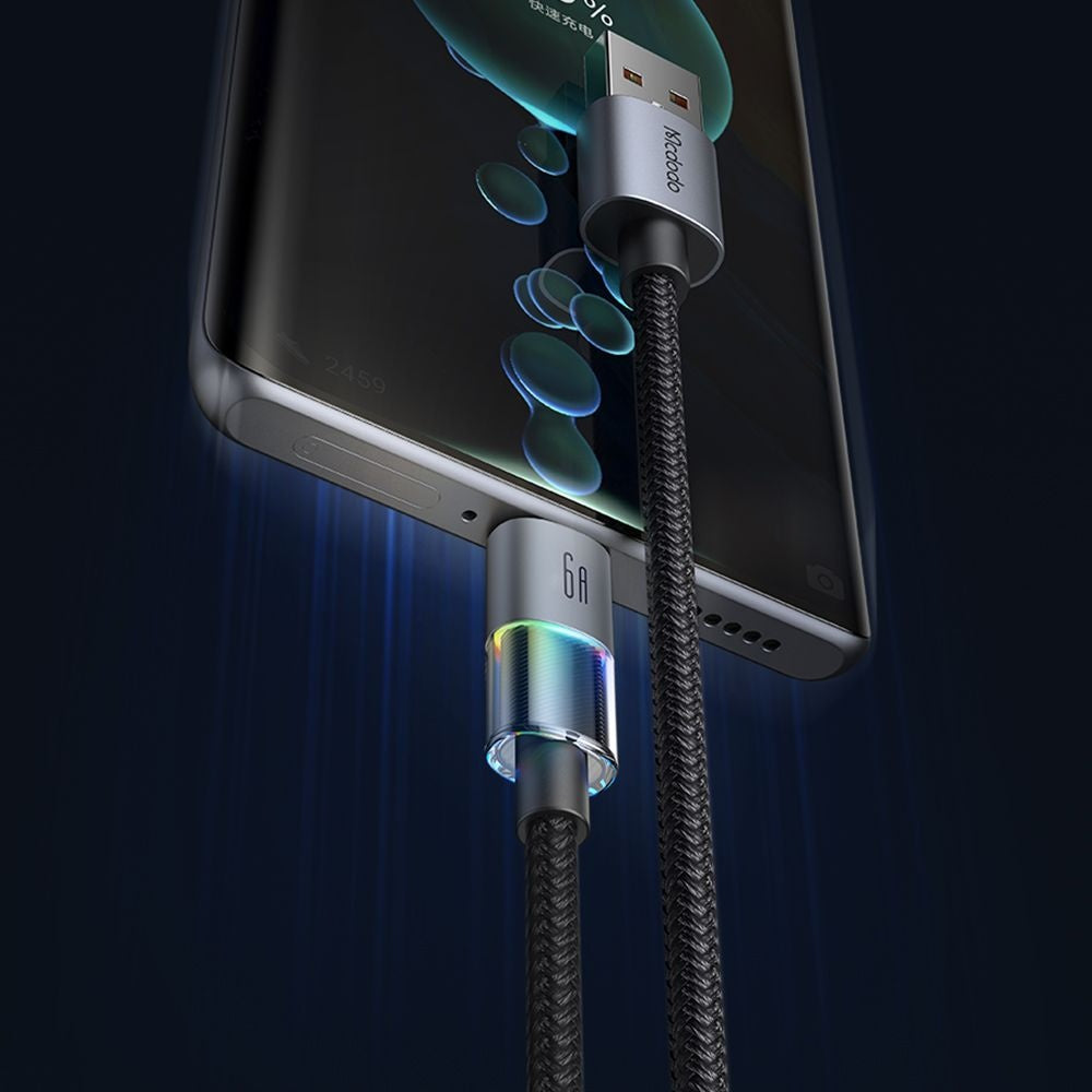 Cabo de Dados e Carregamento USB-A - USB-C McDodo CA-8180 Colorful, 66W, 1.2m, Preto