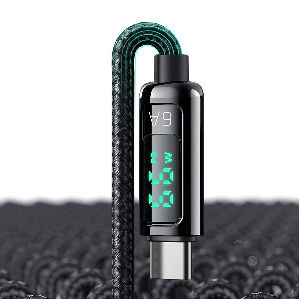 Cabo de Dados e Carregamento USB-A - USB-C McDodo CA-8690 Display, 66W, 1.2m, Preto