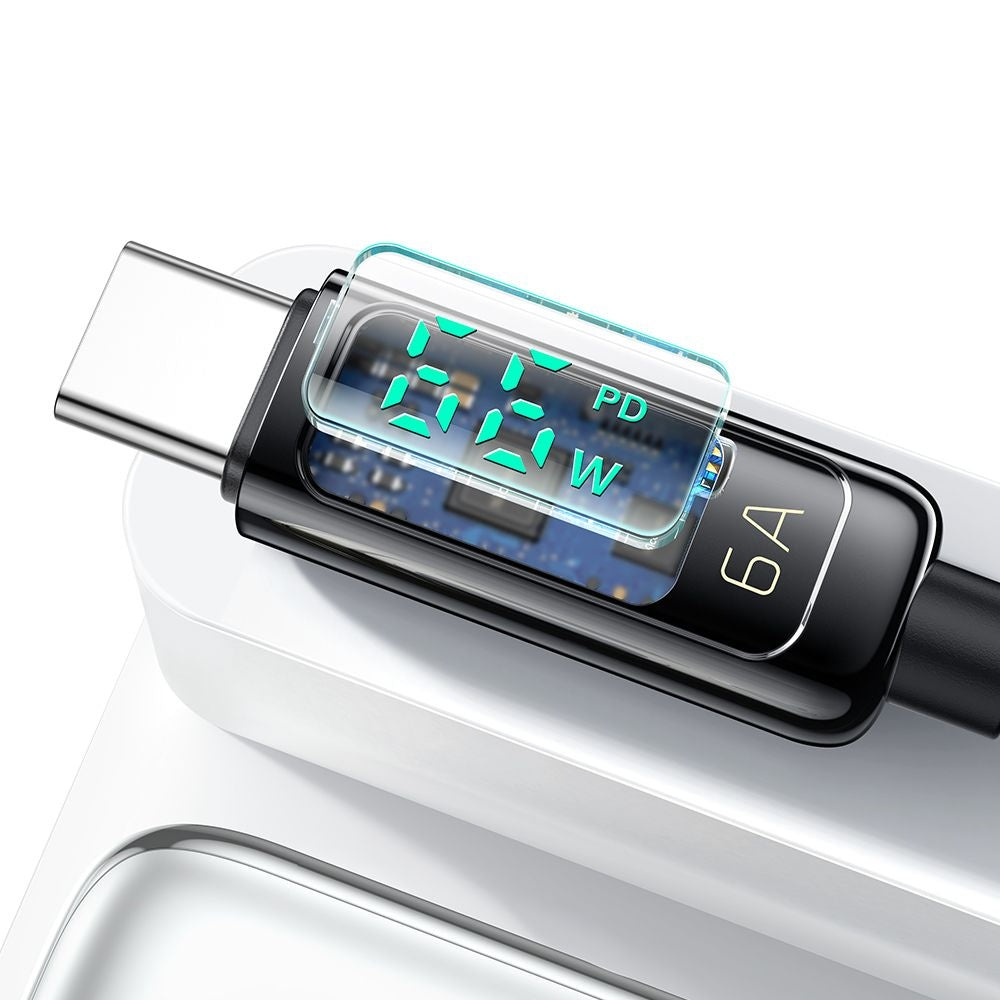 Cabo de Dados e Carregamento USB-A - USB-C McDodo CA-8690 Display, 66W, 1.2m, Preto