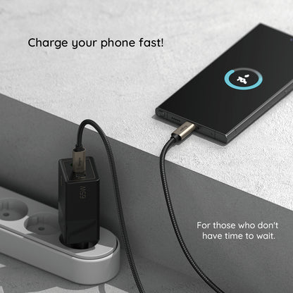 USB-A to USB-C Ringke Data and Charging Cable, 60W, 2m, Black