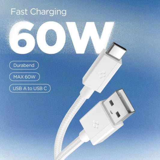 Cabo de Dados e Carregamento USB-A - USB-C Spigen EB6015AC, 60W, 1,5m, Branco ACA10413