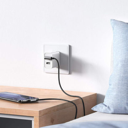 Cabo de Dados e Carregamento USB-A - USB-C UGREEN US176 Angled, 18W, 3m, Cinzento