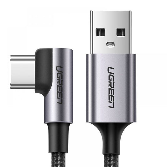 Cabo de Dados e Carregamento USB-A - USB-C UGREEN US284 Angled, 18W, 0.5m, Cinzento