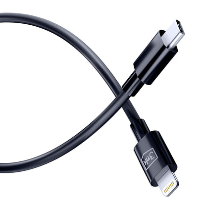 Cabo de Dados e Carregamento USB-C - Lightning 3MK Hyper, 20W, 1.2m, Preto
