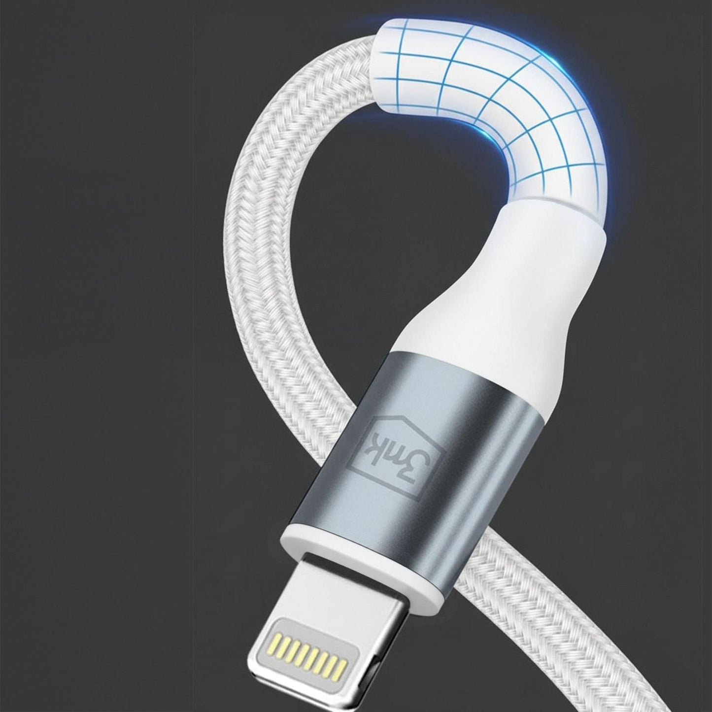 Cabo de Dados e Carregamento USB-C - Lightning 3MK Hyper N, 27W, 1m, Branco