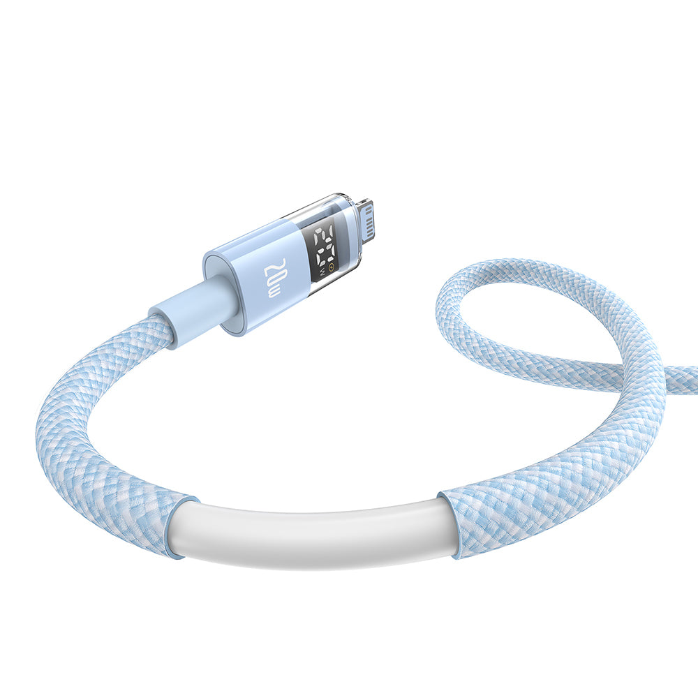 Cabo de Dados e Carregamento USB-C - Lightning Baseus Display 2, 20W, 2m, Azul P10382703311-01