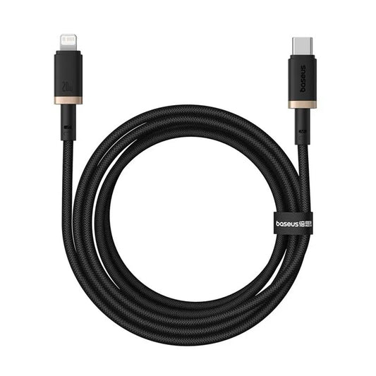 Cabo de Dados e Carregamento USB-C - Lightning Baseus Dura Series, 20W, 2m, Dourado Preto P10377800U01-02