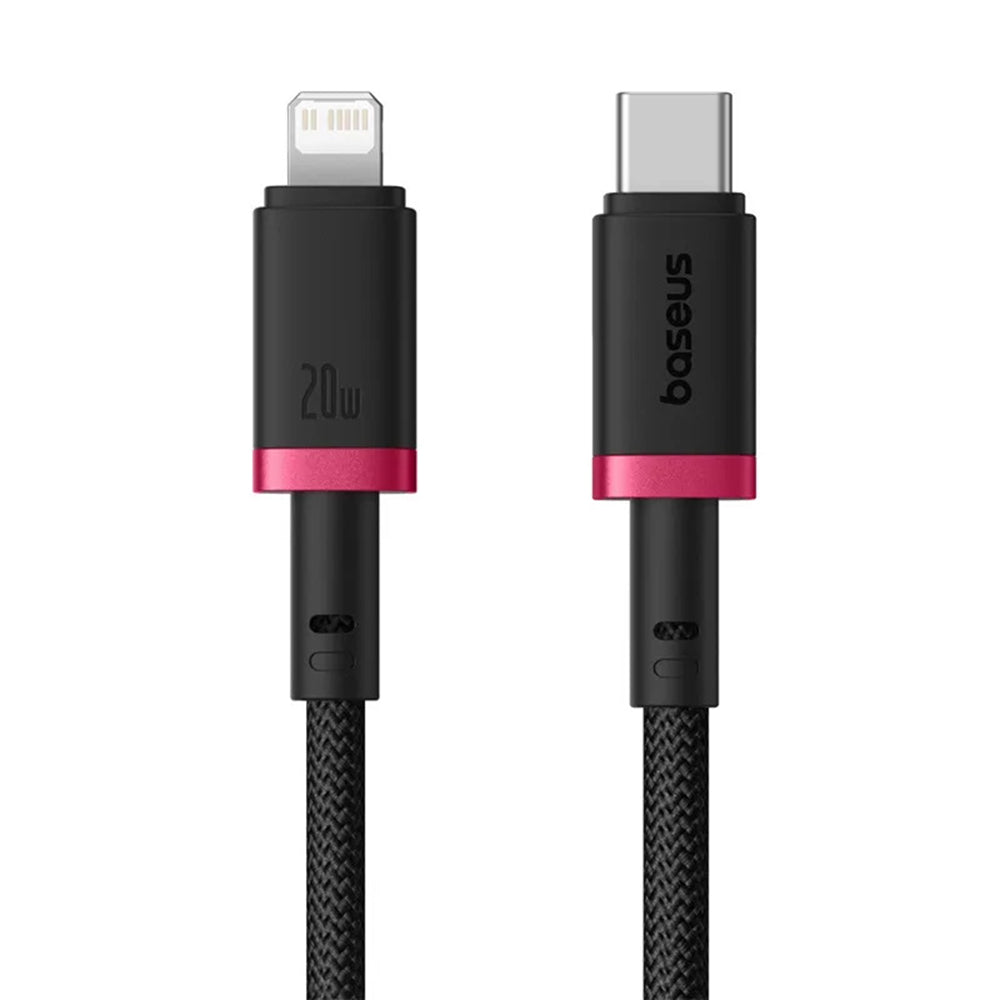 USB-C to Lightning Data and Charging Cable - Baseus Dura Series, 20W, 2m, Red Black E0420802