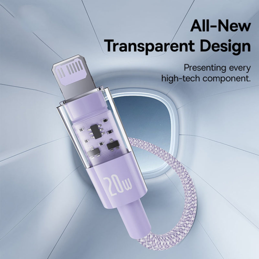 USB-C to Lightning Baseus Gem Data and Charging Cable, 20W, 1m, Purple P10373001511-00