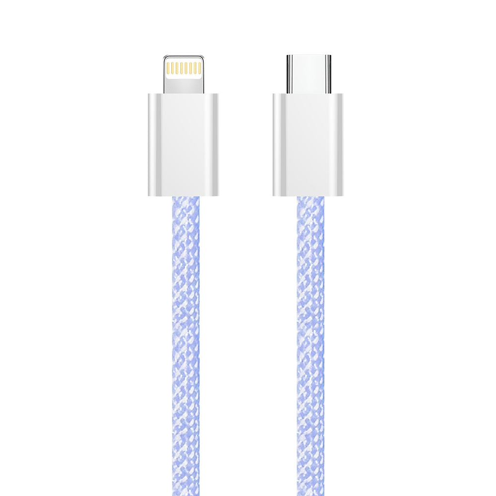 Cabo de Dados e Carregamento USB-C - Lightning ColorWay CW-CBPDCL061, 27W, 1m, Roxo