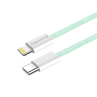 Cabo de Dados e Carregamento USB-C - Lightning ColorWay CW-CBPDCL061, 27W, 1m, Verde