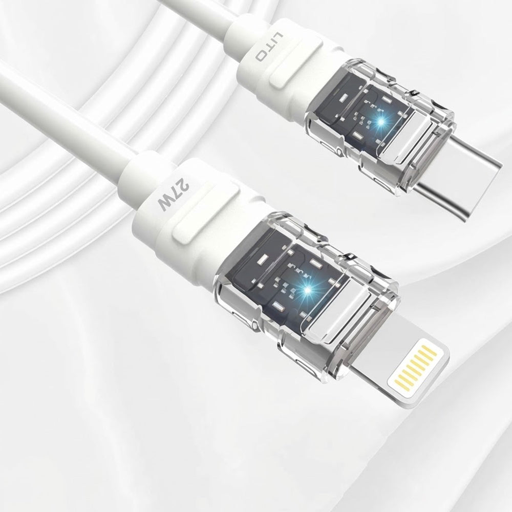 Cabo de Dados e Carregamento USB-C - Lightning Lito LD05, 27W, 1m, Branco