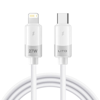 Cabo de Dados e Carregamento USB-C - Lightning Lito LD07, 27W, 1m, Branco