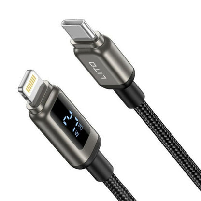 Cabo de Dados e Carregamento USB-C - Lightning Lito LD15 Display, 27W, 1m, Preto