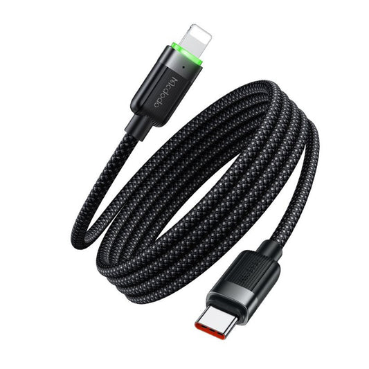 Cabo de Dados e Carregamento USB-C - Lightning McDodo CA-2010 Autoenrolável, 36W, 1.2m, Preto