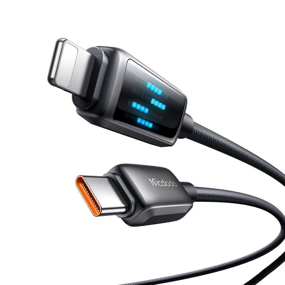 Cabo de Dados e Carregamento USB-C - Lightning McDodo CA-2630 Display, 36W, 1.2m, Preto
