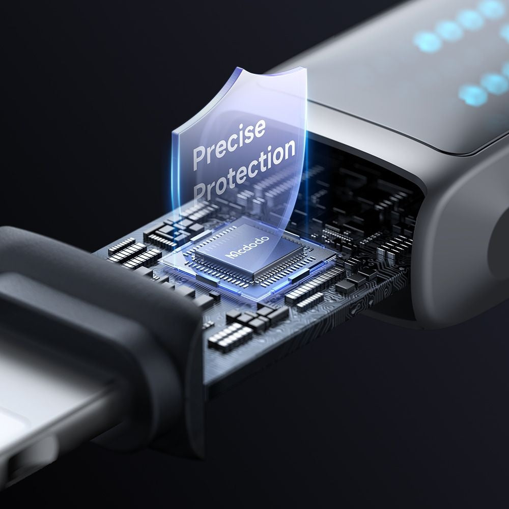 Cabo de Dados e Carregamento USB-C - Lightning McDodo CA-2630 Display, 36W, 1.2m, Preto