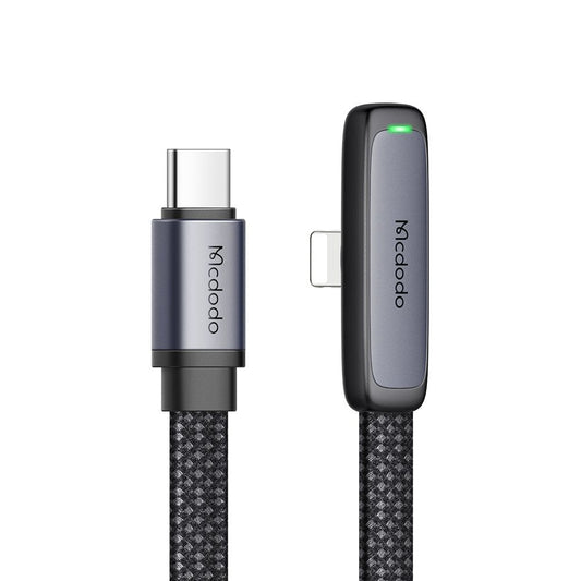 Cabo de Dados e Carregamento USB-C - Lightning McDodo CA-3350 Angled, 36W, 1.2m, Preto