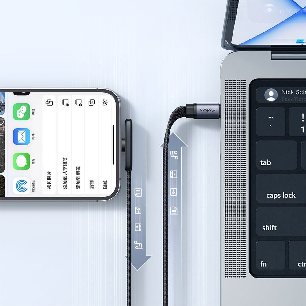 Cabo de Dados e Carregamento USB-C - Lightning McDodo CA-3350 Angled, 36W, 1.2m, Preto