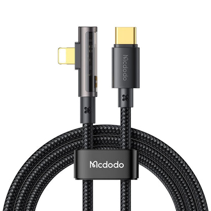Cabo de Dados e Carregamento USB-C - Lightning McDodo CA-3390 Angled, 36W, 1.2m, Preto