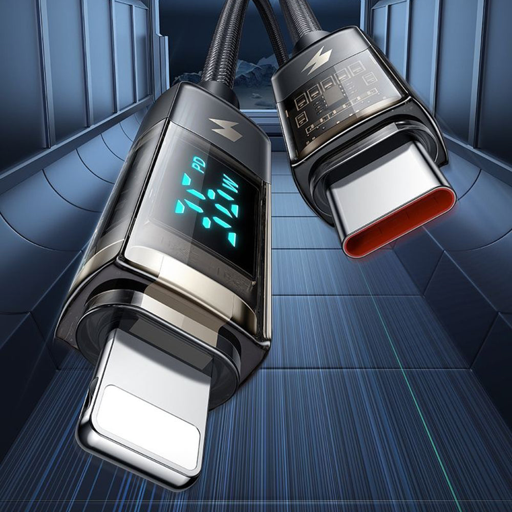 Cabo de Dados e Carregamento USB-C - Lightning McDodo CA-3600 Display Auto Power Off, 36W, 1.2m, Preto