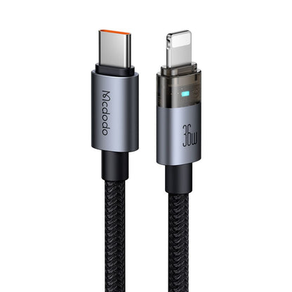 Cabo de Dados e Carregamento USB-C - Lightning McDodo CA-6940, 36W, 1.2m, Preto