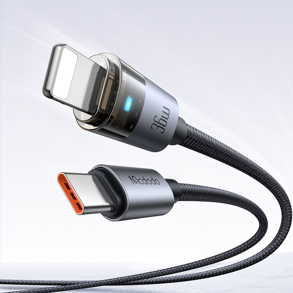 Cabo de Dados e Carregamento USB-C - Lightning McDodo CA-6940, 36W, 1.2m, Preto