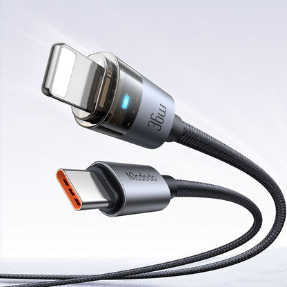 Cabo de Dados e Carregamento USB-C - Lightning McDodo CA-6940, 36W, 1.2m, Preto