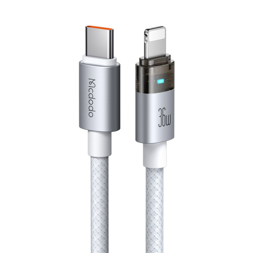 Cabo de Dados e Carregamento USB-C - Lightning McDodo CA-6942, 36W, 1.2m, Branco