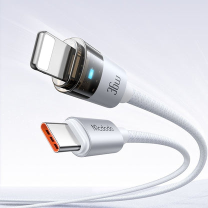 Cabo de Dados e Carregamento USB-C - Lightning McDodo CA-6942, 36W, 1.2m, Branco